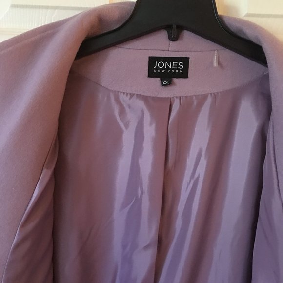 NWT!! JONES NEW YORK Lilac Wool Blend Envelope Collar Coat XXL - Picture 6 of 8
